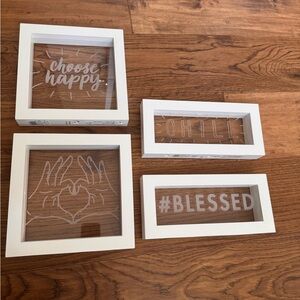 White Framed Inspirational Wall Art Set